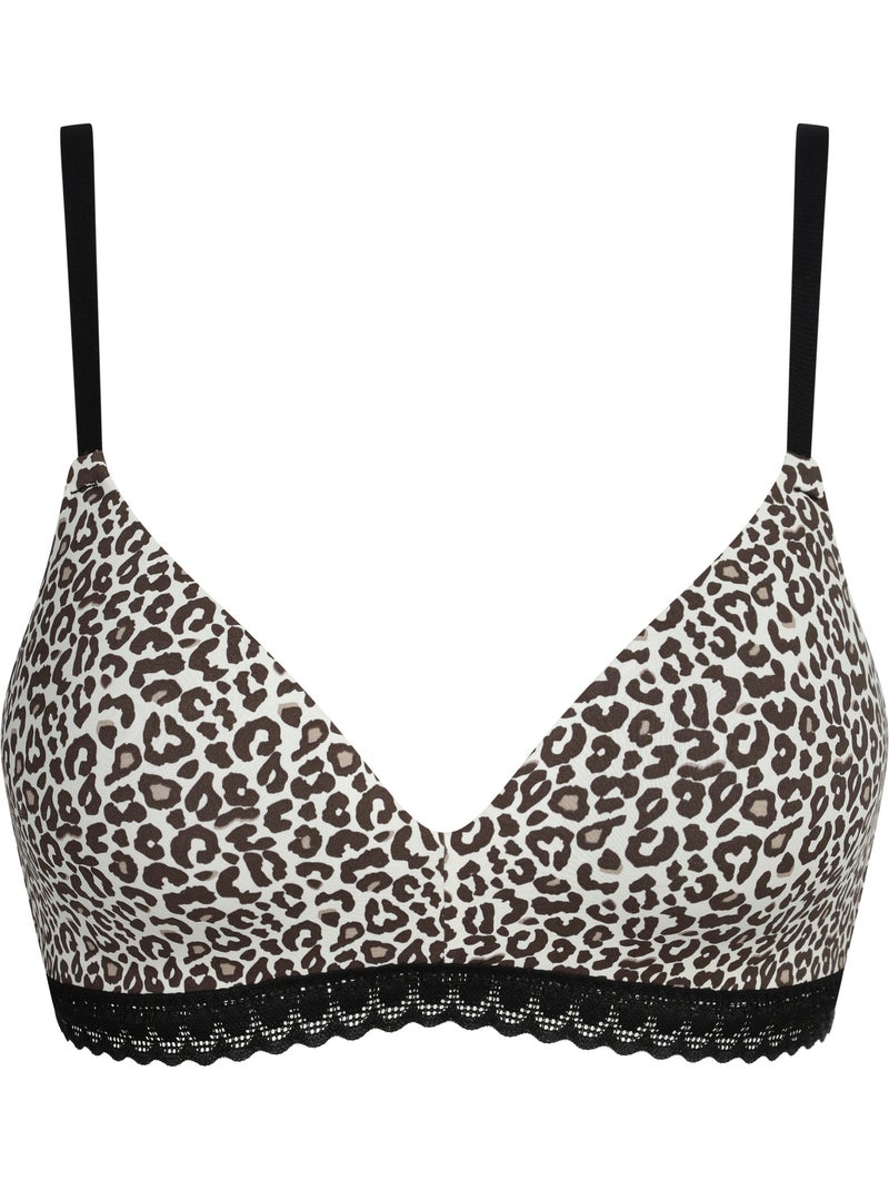 Soutien-gorge triangle sans armatures Daily Micro Corail/Turquoise/Crème - Kiabi