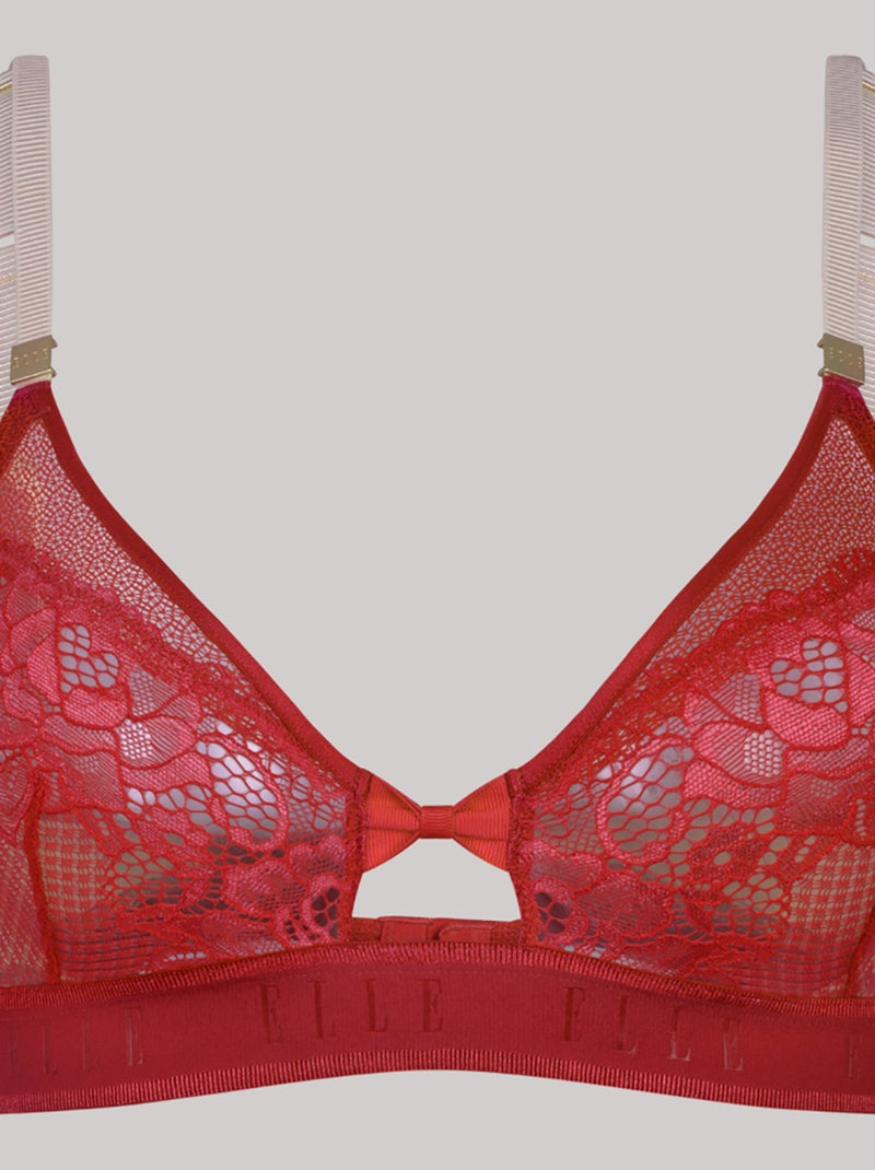Soutien-gorge triangle sans armatures femme 24/7 Lace ELLE Rouge - Kiabi