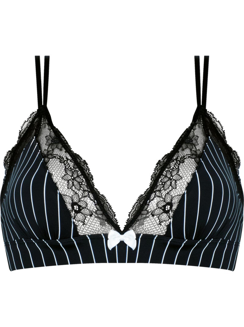 Soutien-gorge triangle sans armatures femme love mood cute passio Noir - Kiabi