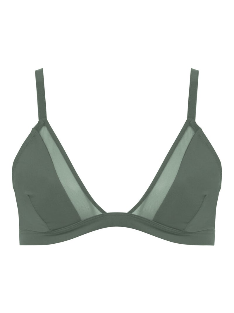 Soutien-gorge triangle sans armatures femme Tulle Athena Kaki - Kiabi