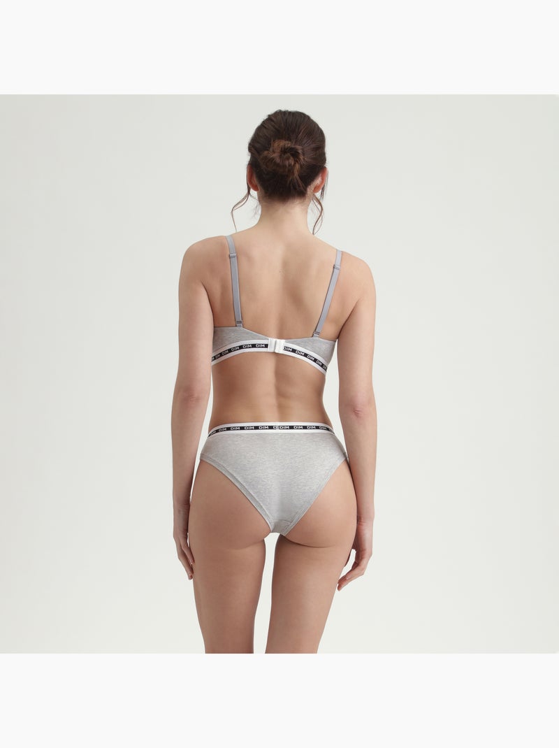 Soutien-gorge triangle sans armatures Icons Essentiel Gris chiné - Kiabi