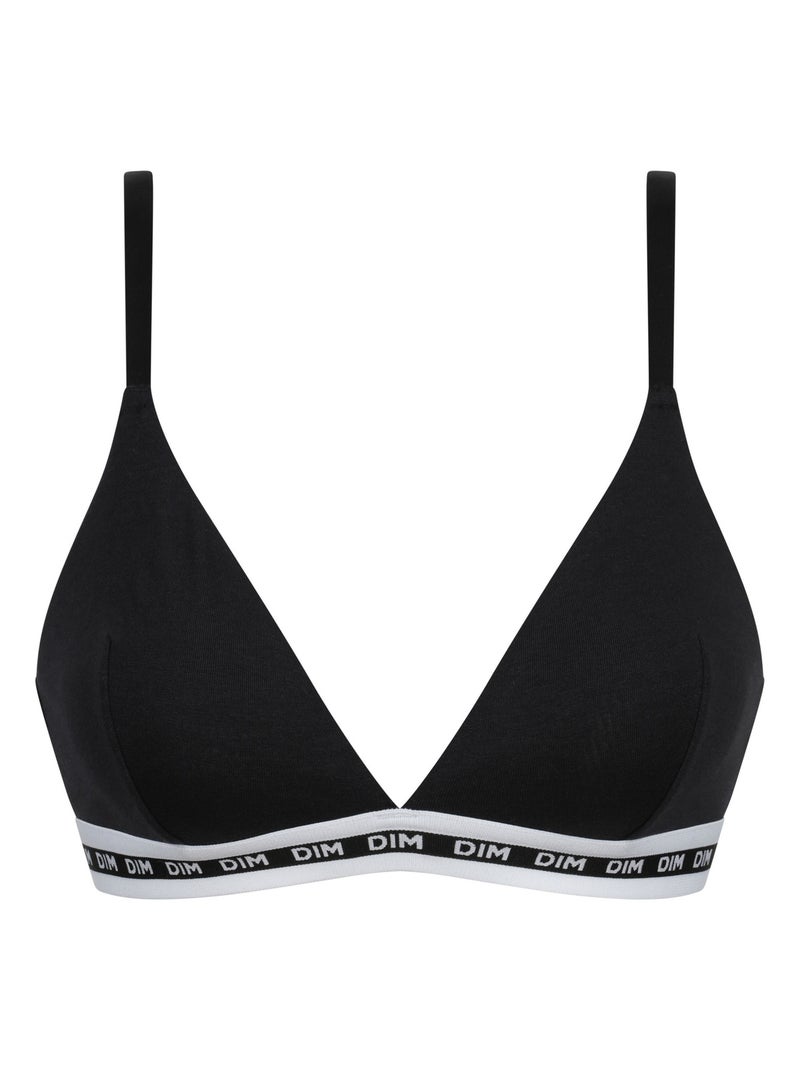 Soutien-gorge triangle sans armatures Icons Essentiel Noir - Kiabi