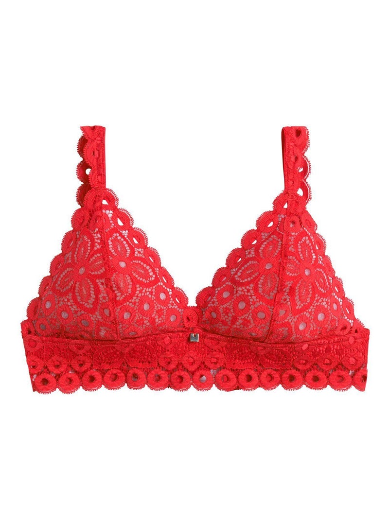Soutien-gorge triangle sans armatures INTREPIDE - Camille Cerf & Pomm'Poire Rouge - Kiabi