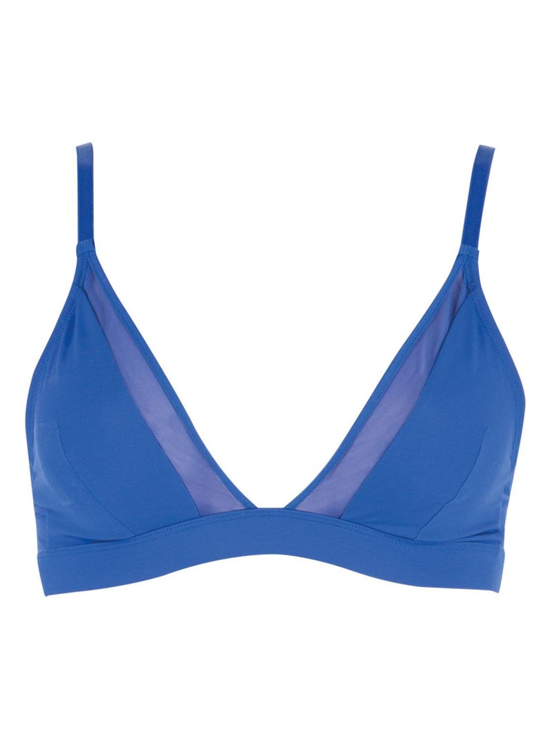 Soutien-gorge triangle sans armatures Tulle Bleu nuit - Kiabi