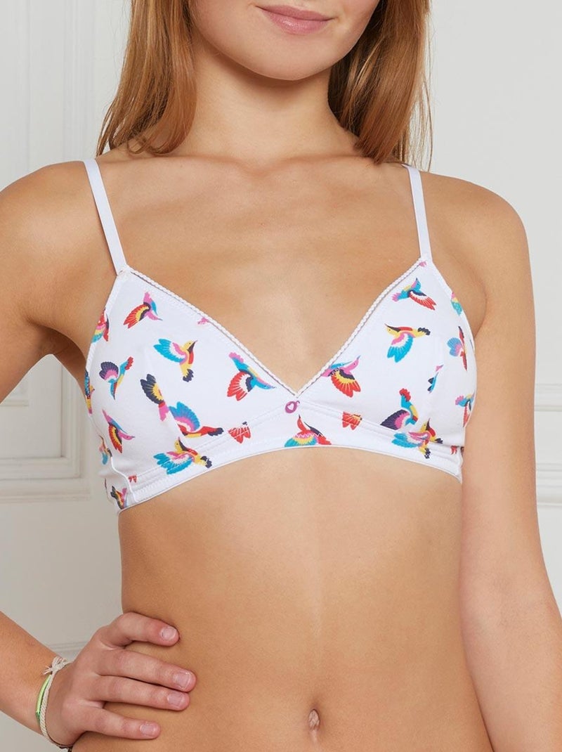 Soutien-gorge triangle sans coques en coton CLEM - Morgan Junior Blanc - Kiabi