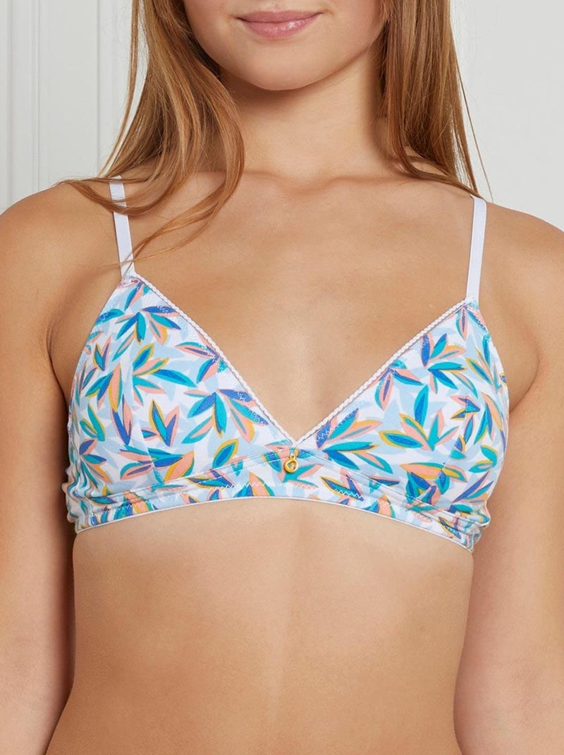 Soutien-gorge triangle sans coques en coton CLEM - Morgan Junior Bleu - Kiabi