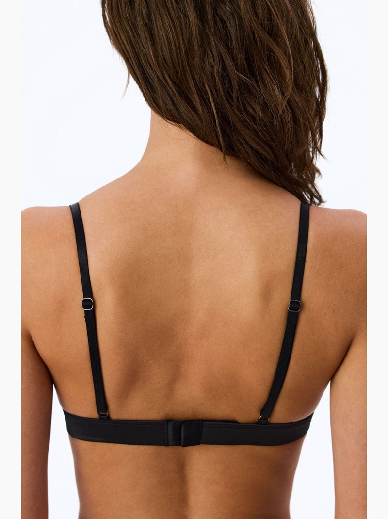 Soutien-gorge triangle satin mini penti Noir - Kiabi