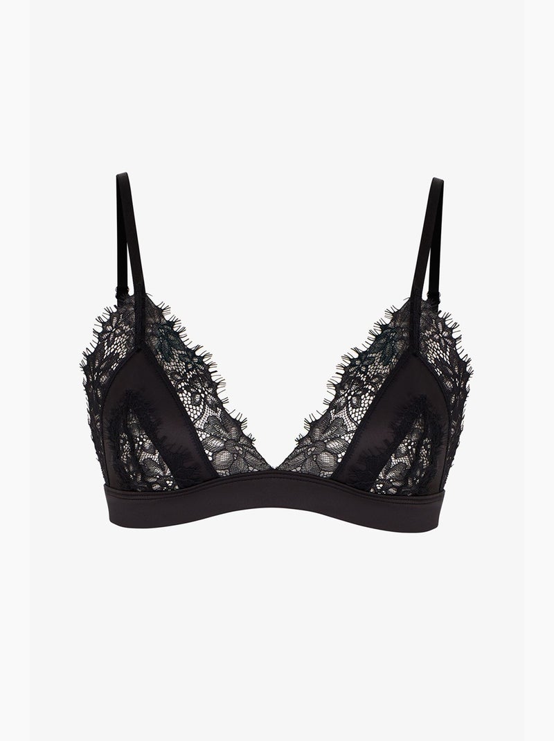Soutien-gorge triangle satin mini penti Noir - Kiabi