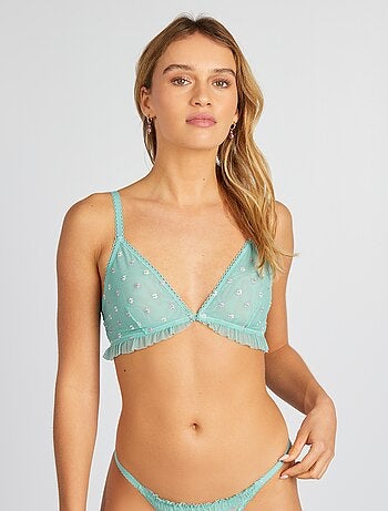 Soutien-gorge triangle tulle brodé