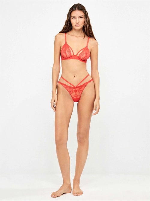 Soutien-gorge triangulaire en dentelle avec armature - Kiabi