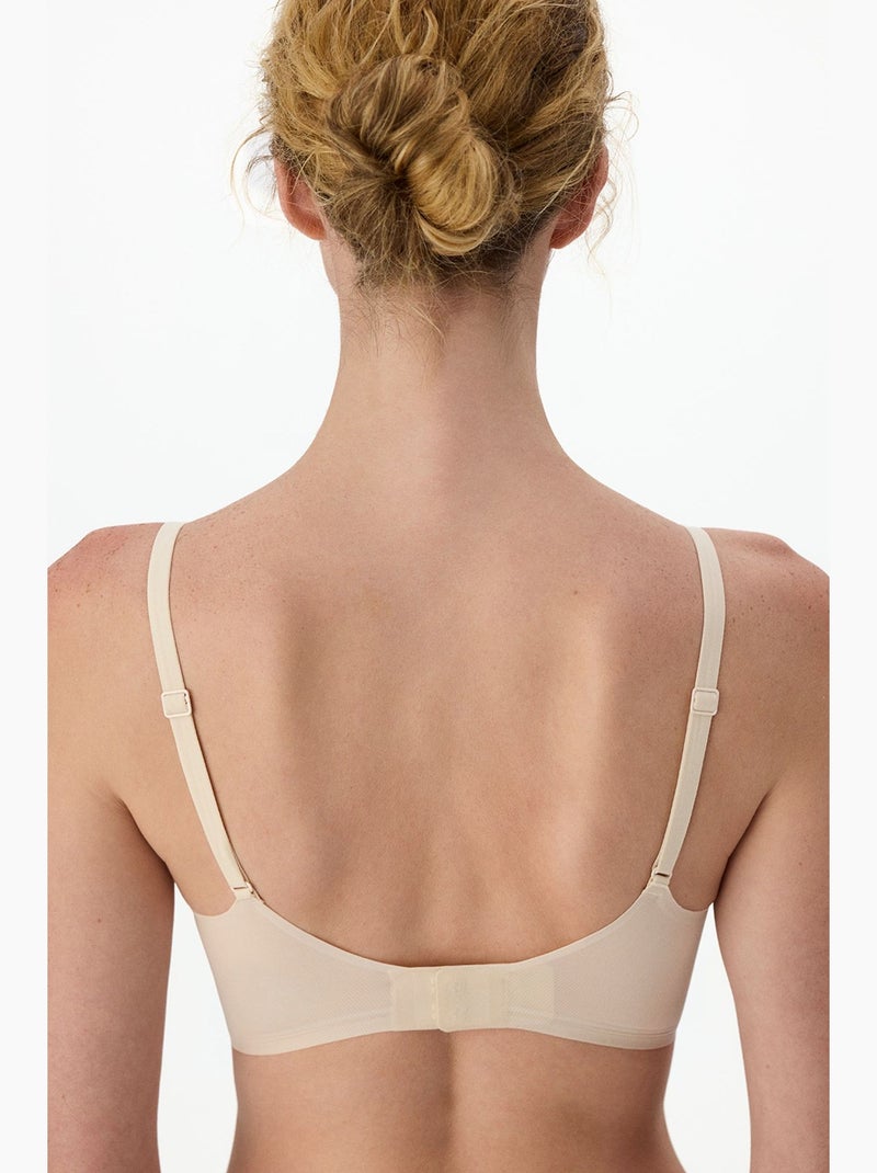 Soutien-gorge zerogram decolette avec coussinets invisibles penti Beige argile - Kiabi
