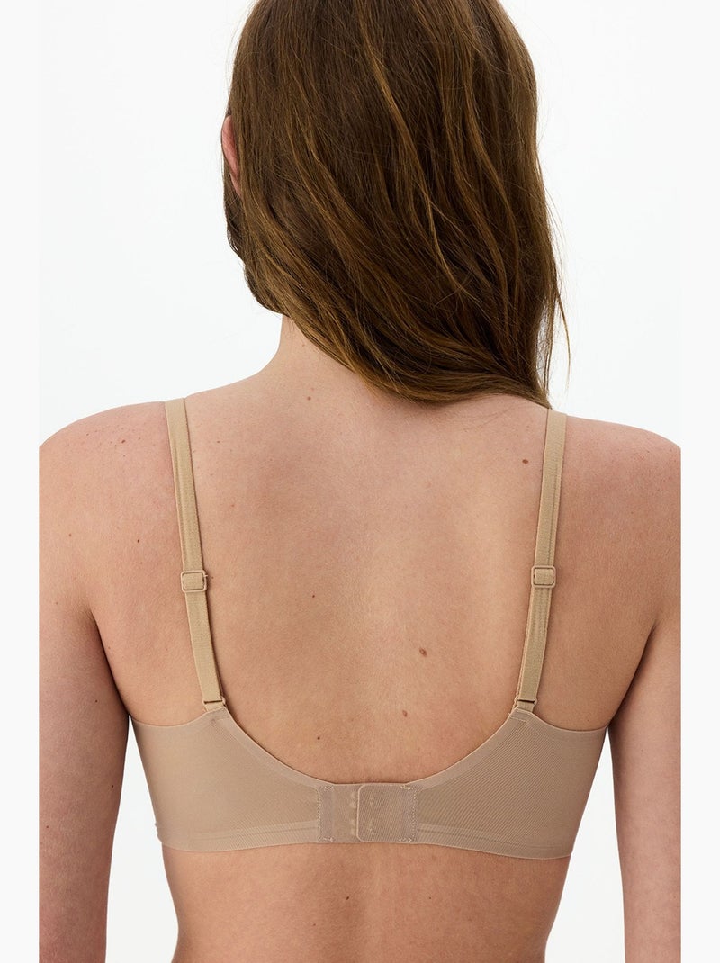 Soutien-gorge zerogram decolette invisible, avec coussinets penti Beige argile - Kiabi