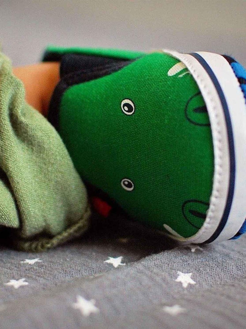 Soxo | Chaussons doux pour bébé Crocodile Vert - Kiabi
