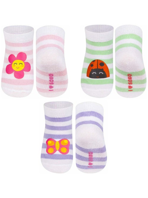 Soxo | Lot de 3 paires de chaussettes rayées pastel - Kiabi