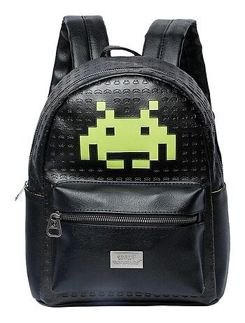 Space Invaders Alien Sac à dos Fashion, Noir