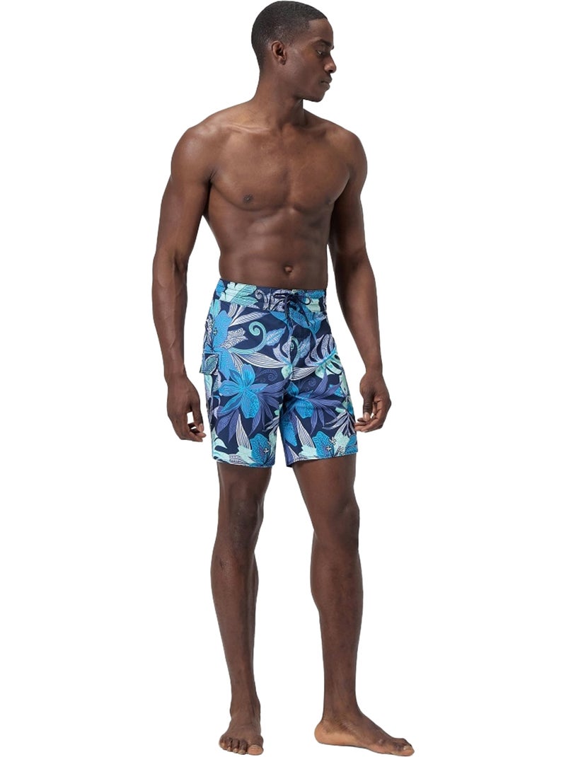 Speedo - Boardshort style Feuilles Bleu - Kiabi