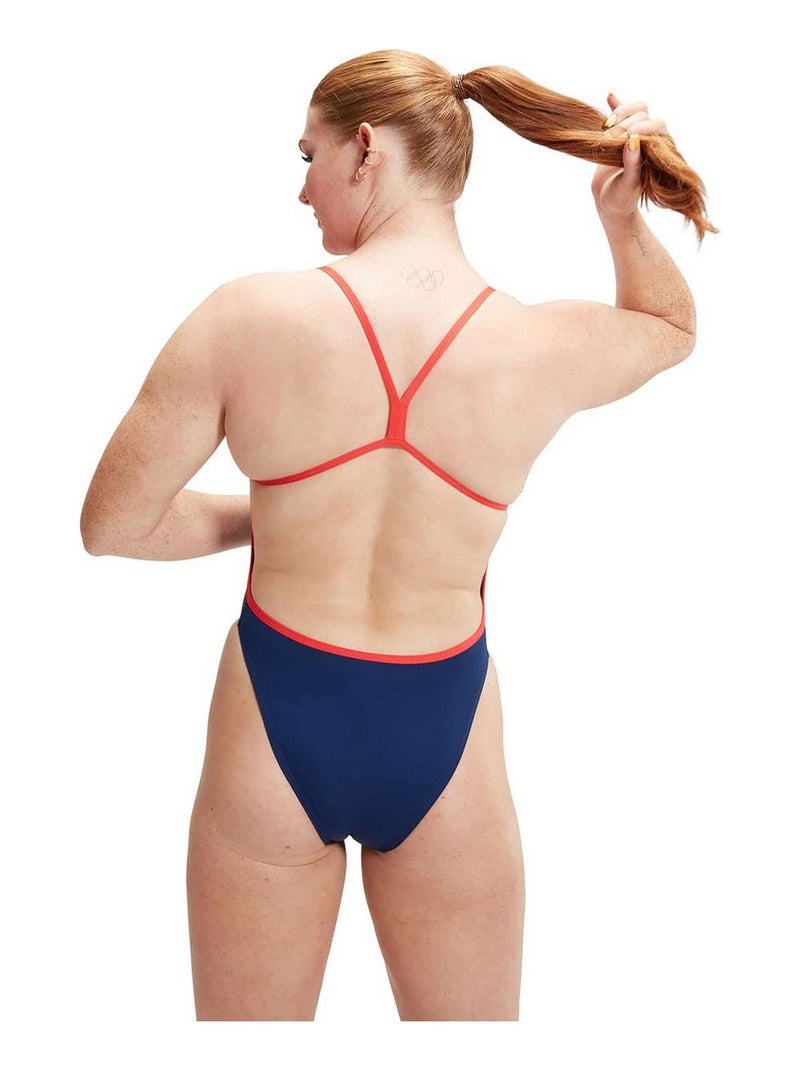 Speedo - Maillot de bain 1 pièce PLACEMENT Bleu ardoise - Kiabi