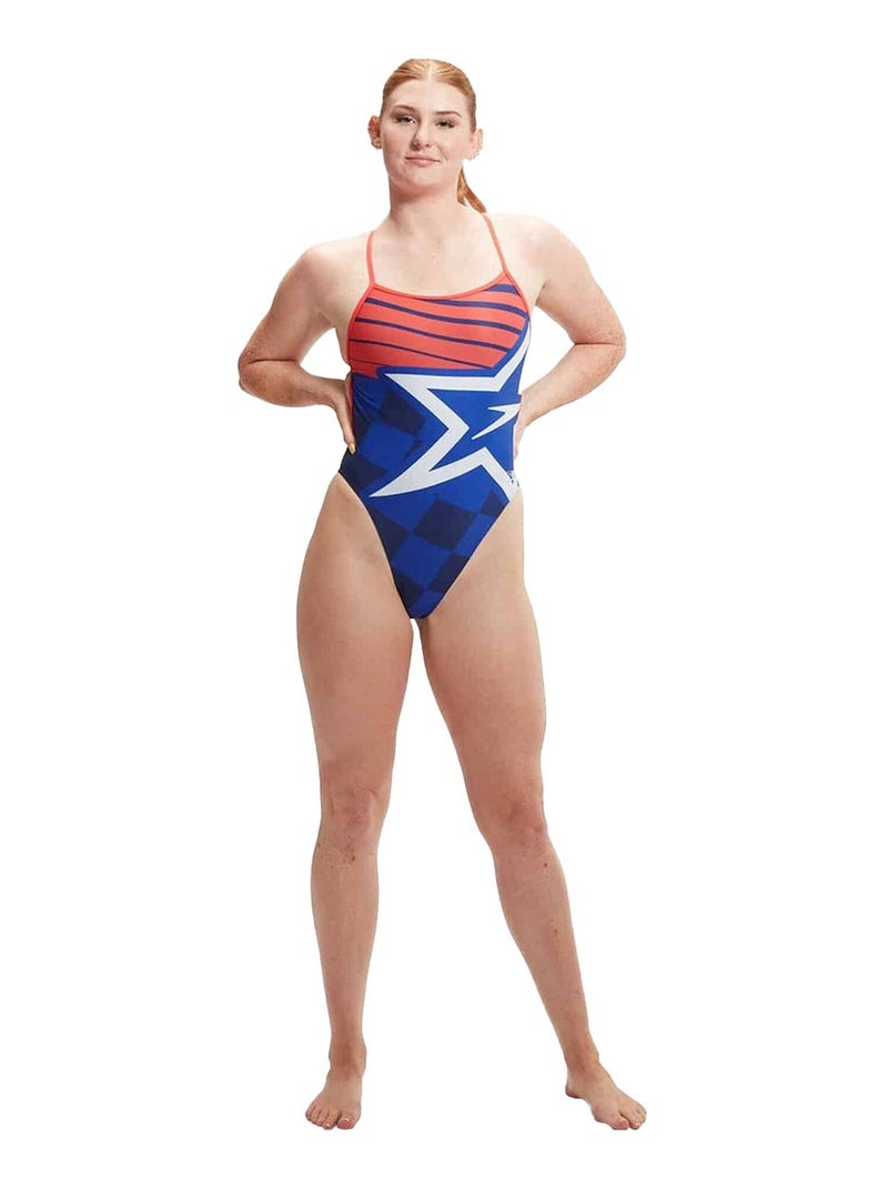 Speedo - Maillot de bain 1 pièce PLACEMENT Bleu ardoise - Kiabi