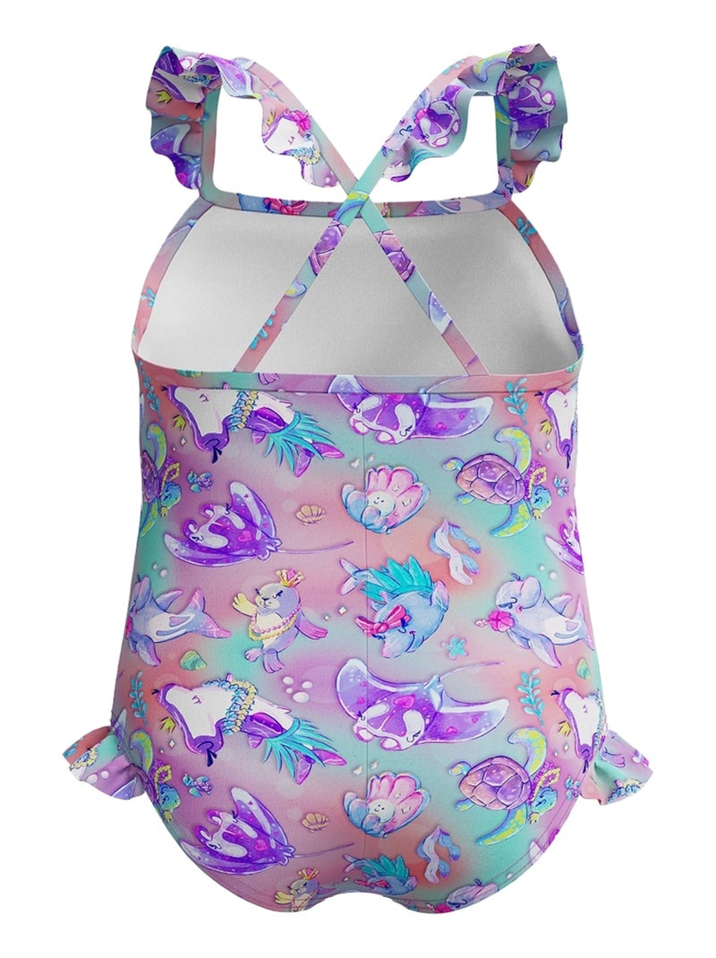Speedo - Maillot de bain 1 pièce style Créatures de la mer Violet - Kiabi