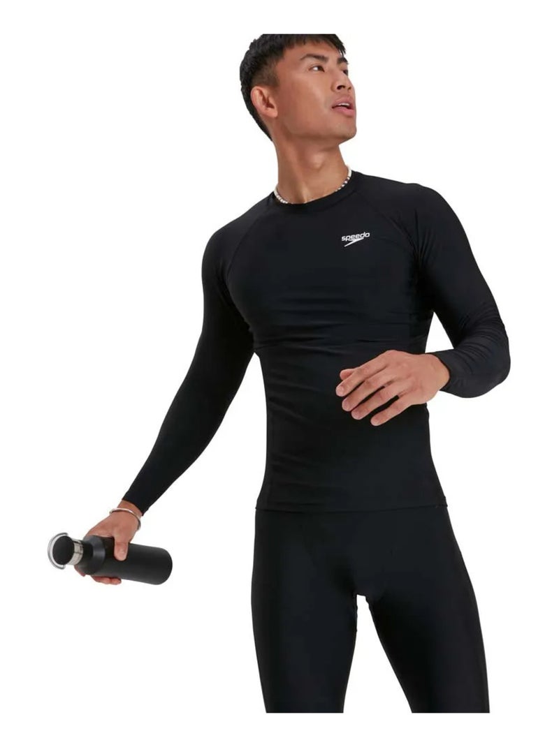 Speedo - T-shirt manches longues Noir Blanc - Kiabi