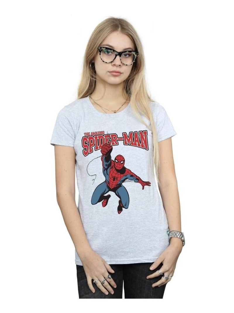 Spider-Man - T-shirt LEAP Gris chiné - Kiabi