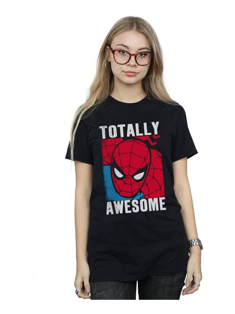 Spider-Man - T-shirt TOTALLY AWESOME Noir - Kiabi