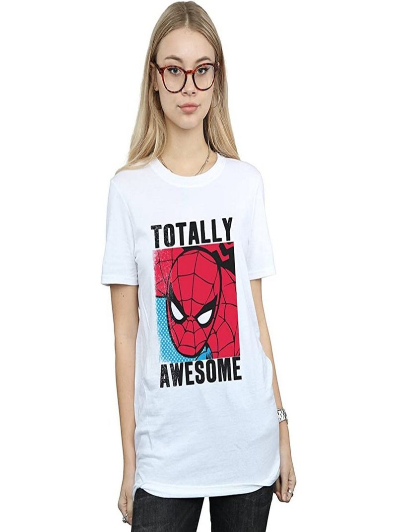 Spider-Man - T-shirt TOTALLY AWESOME (Spider-Man) Blanc - Kiabi
