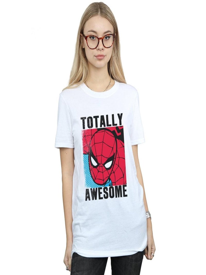 Spider-Man - T-shirt TOTALLY AWESOME (Spider-Man) Blanc - Kiabi