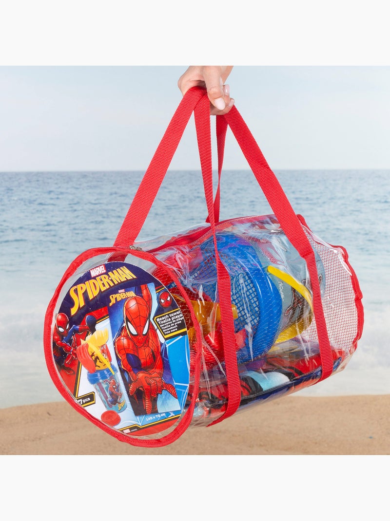 Spider-man ensemble seau de plage avec accessoires serviette et sac N/A - Kiabi