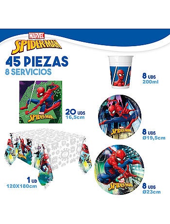 Spider-man set vaisselle pour enfants et décoration jetable 66 pièces