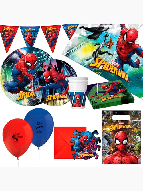 Spider-man set vaisselle pour enfants et décoration jetable 66 pièces - Kiabi
