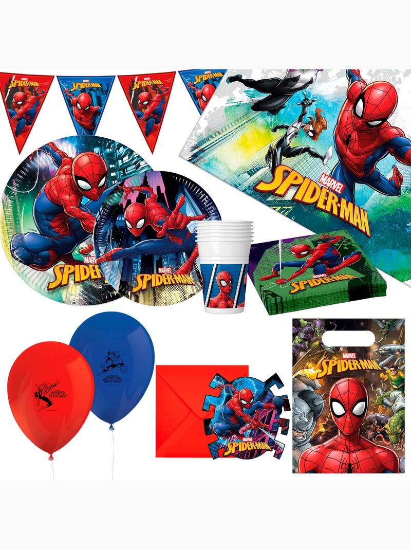 Spider-man set vaisselle pour enfants et décoration jetable 66 pièces Multicolore - Kiabi
