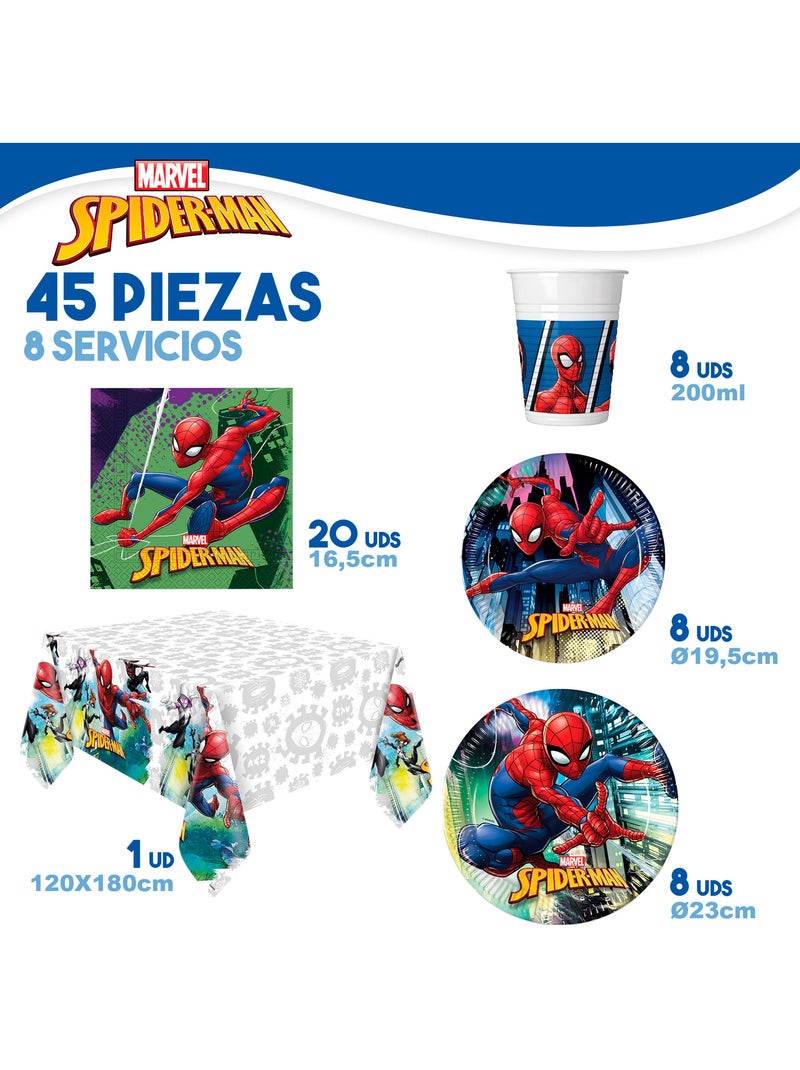 Spider-man set vaisselle pour enfants et décoration jetable 66 pièces Multicolore - Kiabi