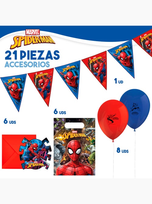 Spider-man set vaisselle pour enfants et décoration jetable 66 pièces - Kiabi
