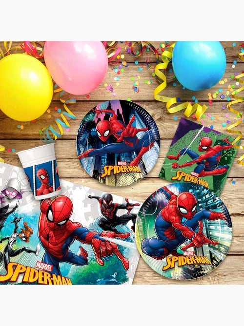 Spider-man set vaisselle pour enfants et décoration jetable 66 pièces - Kiabi