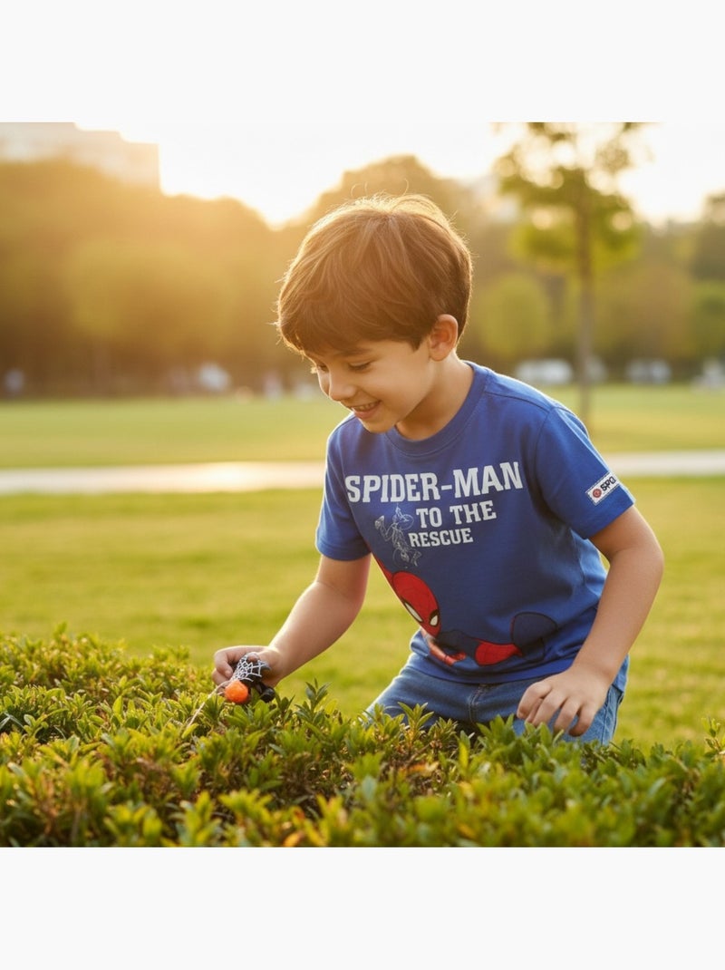 Spiderman - T-shirt manches courtes garçon avec personnage Bleu marine - Kiabi
