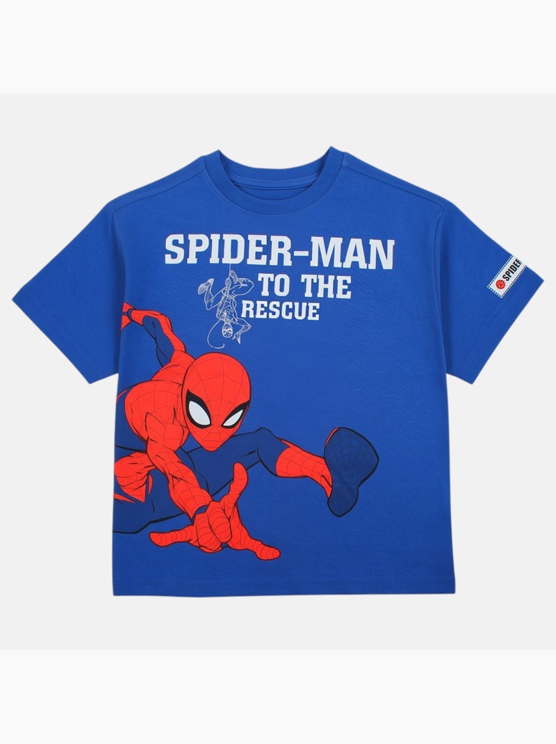 Spiderman - T-shirt manches courtes garçon avec personnage Bleu marine - Kiabi