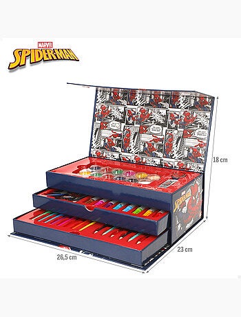 Spiderman coffret de dessin, format mallette, 50 pièces