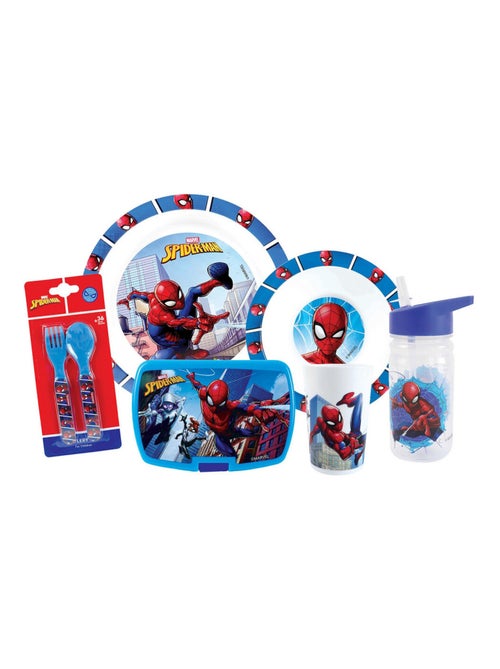 Spiderman Lot Vaisselle En Plastique Réutilisable - Kiabi