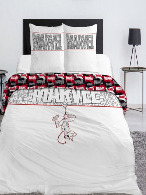 Spiderman, Parure de Lit Double Imprimée Réversible 100% Coton, MARVEL WHITE - Kiabi