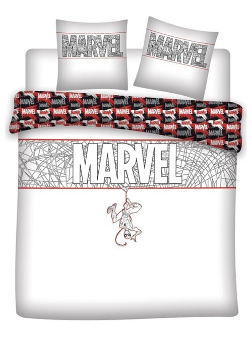 Spiderman, Parure de Lit Double Imprimée Réversible 100% Coton, MARVEL WHITE - Kiabi