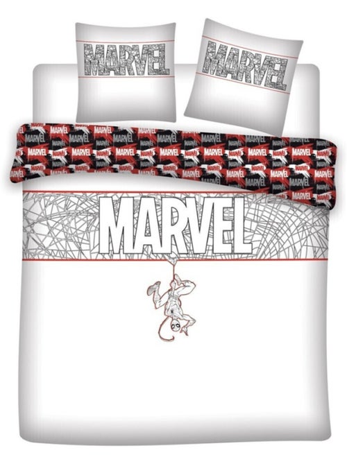 Spiderman, Parure de Lit Double Imprimée Réversible 100% Coton, MARVEL WHITE - Kiabi Spiderman, Parure de Lit Double Imprimée Réversible 100% Coton, MARVEL WHITE - Kiabi