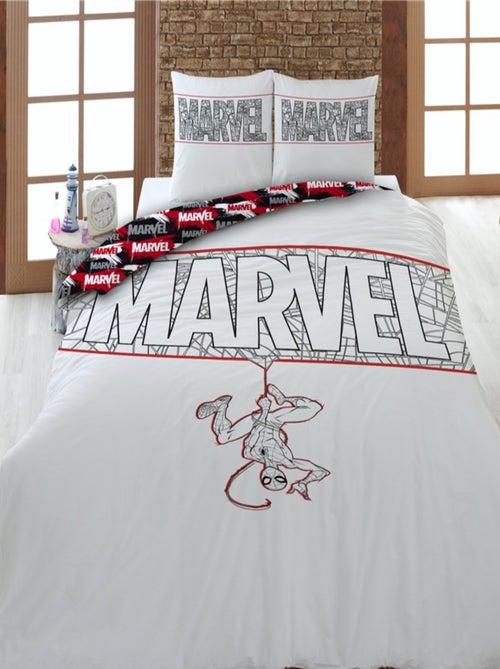 Spiderman, Parure de Lit Enfant Imprimée Réversible 100% Coton Bio, WHITE - Kiabi