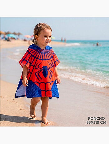Spidey ensemble de plage avec seau, accessoires, sac à dos et poncho