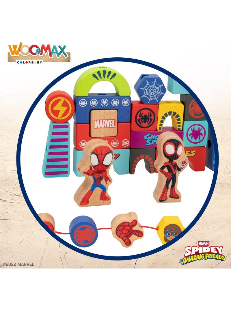 Spidey et sa super équipe jeu de blocs en bois et de formes à relier woomax N/A - Kiabi