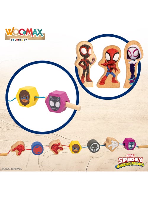 Spidey et sa super équipe jeu de blocs en bois et de formes à relier woomax - Kiabi