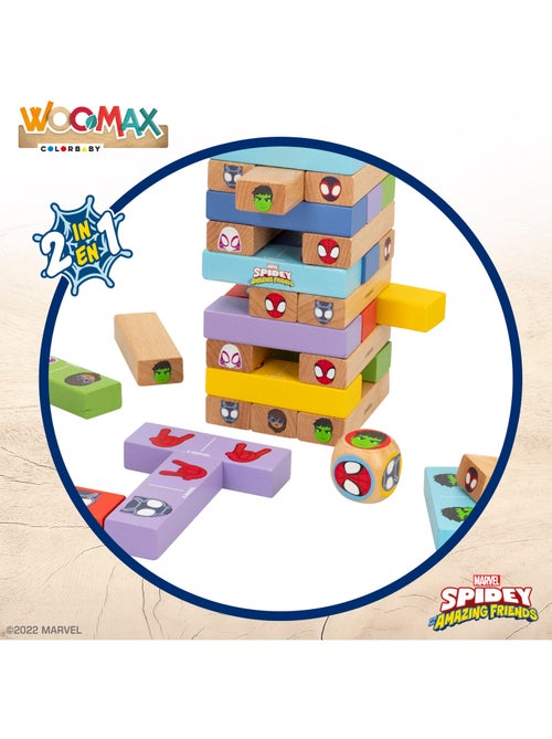 Spidey et sa Super Team Ensemble de blocs de bois 2 en 1 WOOMAX - Kiabi