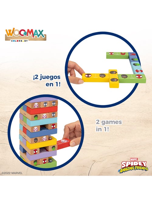 Spidey et sa Super Team Ensemble de blocs de bois 2 en 1 WOOMAX - Kiabi