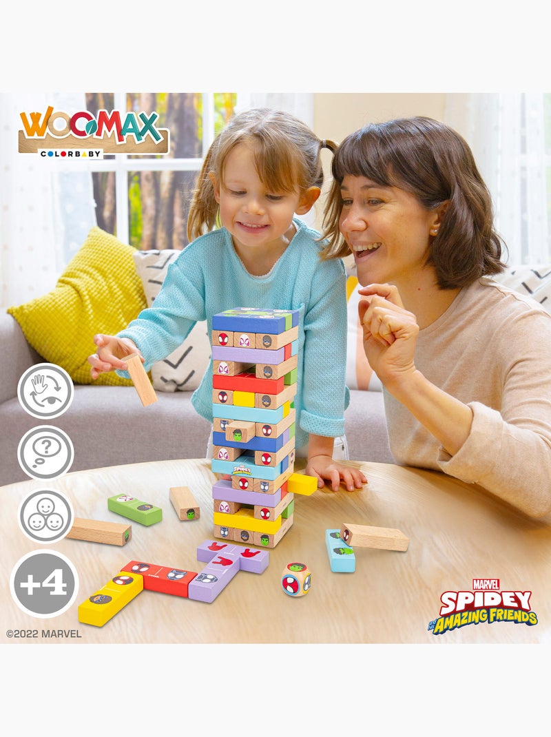 Spidey et sa Super Team Ensemble de blocs de bois 2 en 1 WOOMAX N/A - Kiabi