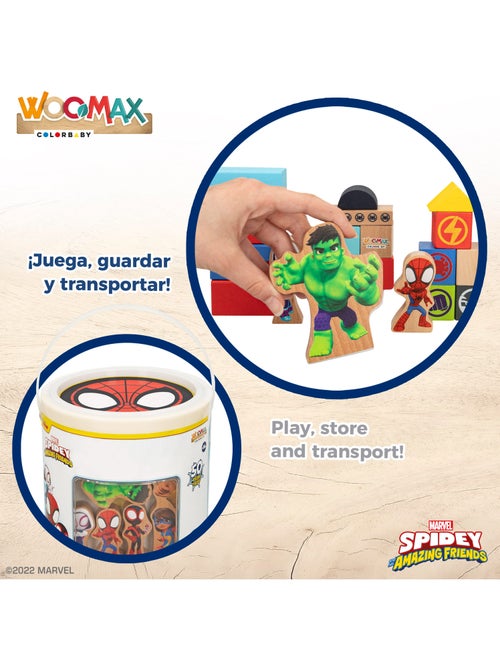 Spidey Jeu de blocs de bois et sa Super Team WOOMAX - Kiabi